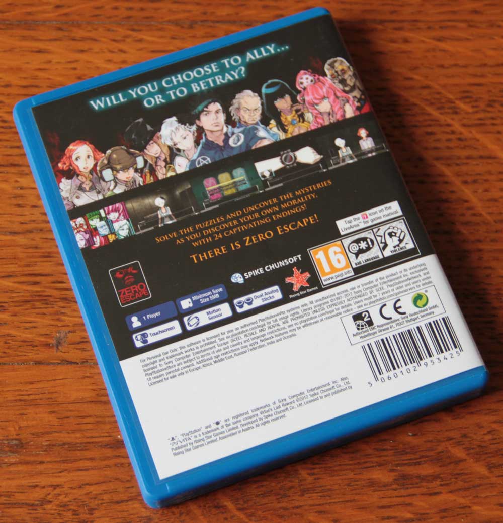 Virtue's Last Reward sur PS Vita.