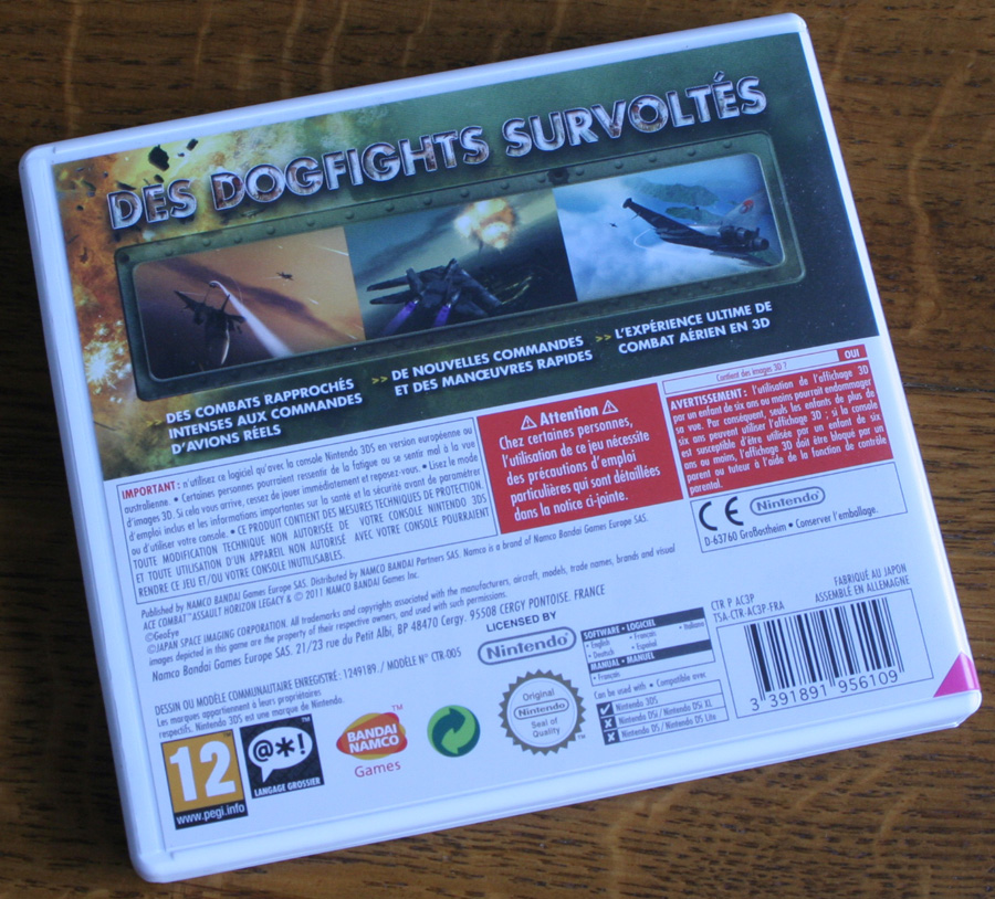 Ace Combat Assault Horizon Legacy sur 3DS.