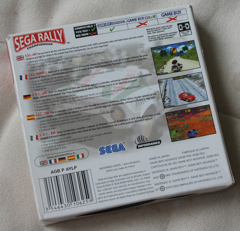 Sega Rally Championship sur Game Boy Advance.