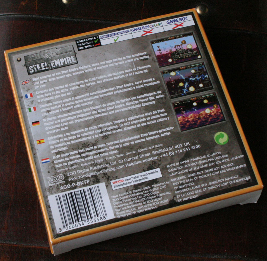 Steel Empire sur Game Boy Advance.