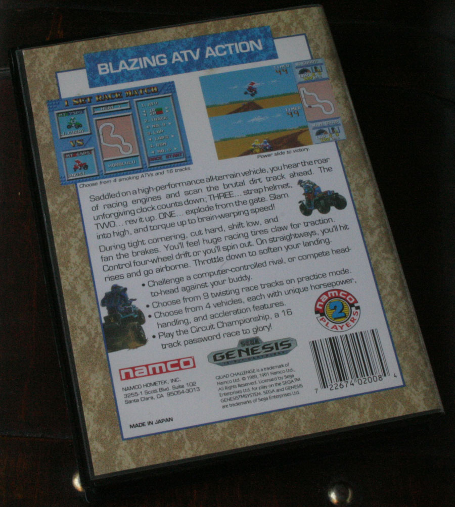 Quad Challenge sur Megadrive.