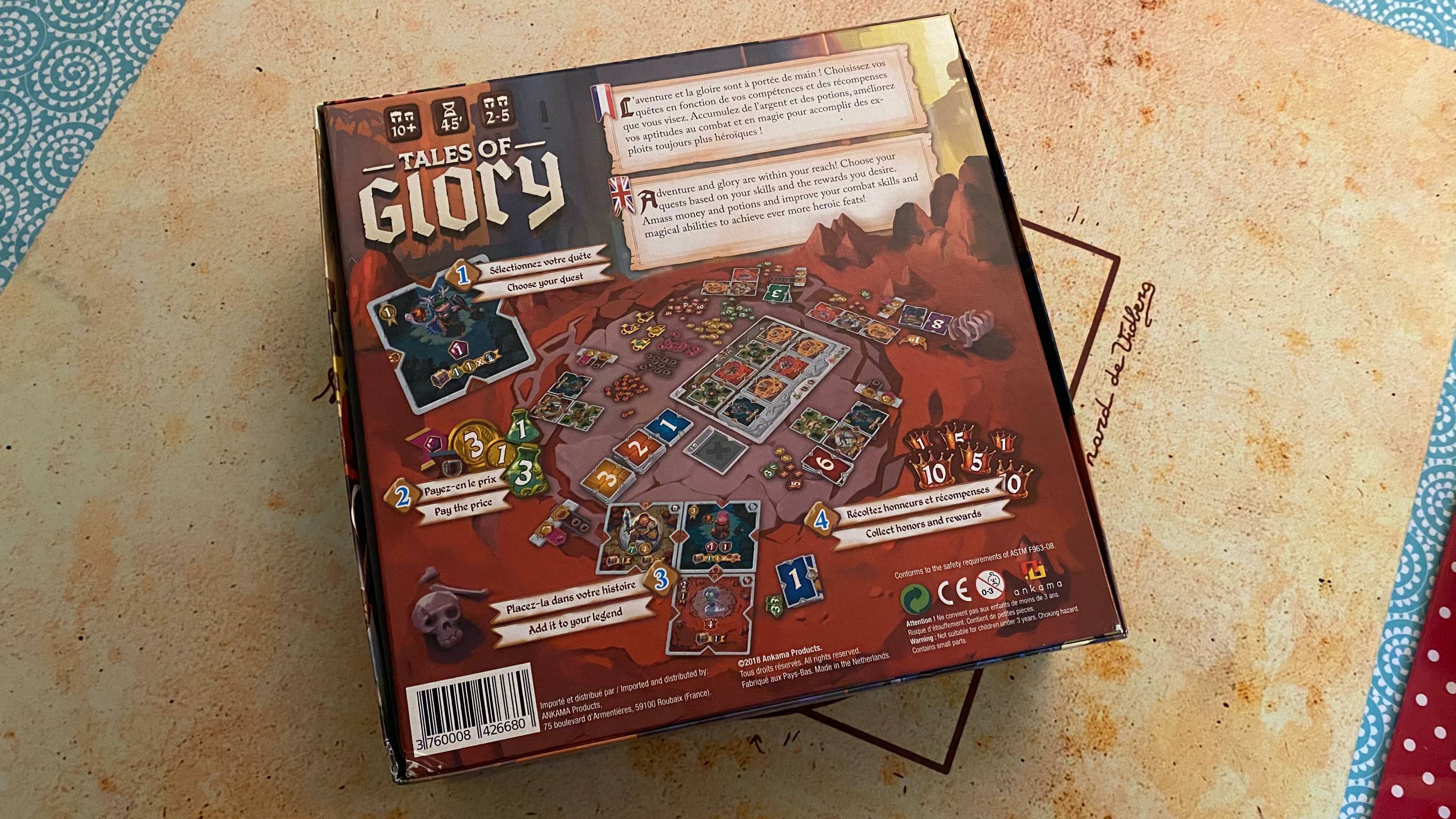 L'arrière de la boite de Tales of Glory.
