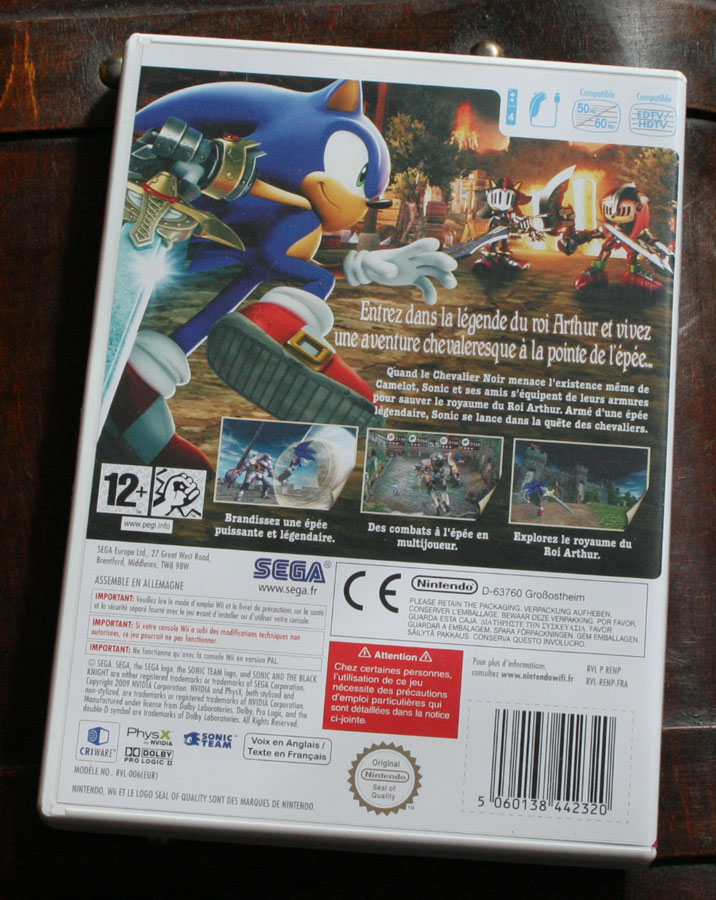 Sonic et le Chevalier Noir sur Wii.